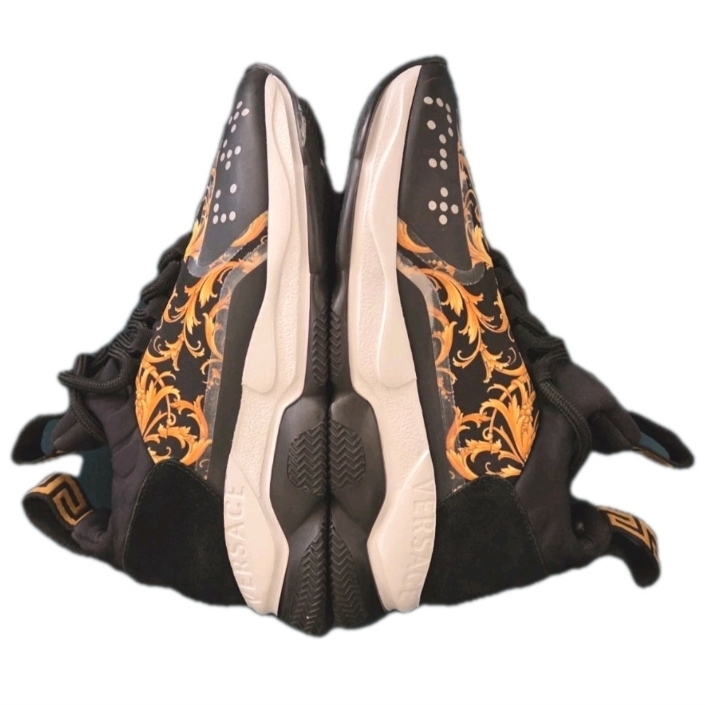 Versace Chain Reaction Baroque Black / Gold Trainers Wmns Size EU 36 US Sz 6 - Picture 9 of 16